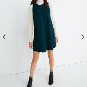 Madewell xl dress evergreen euc textured crepe swingy tank dress